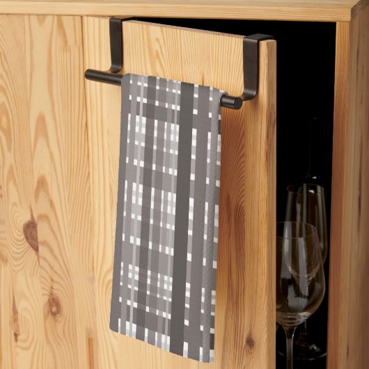Linge De Cuisine Plaid Brown et blanc (Pliage en tiers)