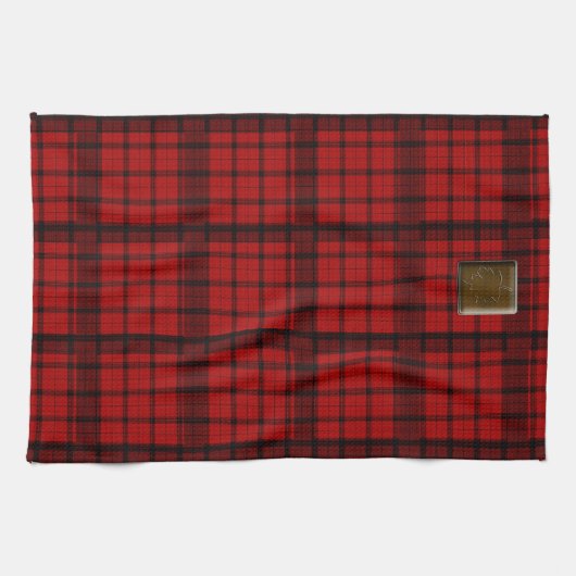 Linge De Cuisine Plaid de Buffalo avec la feuille d'érable (Horizontal)