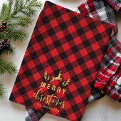 Linge De Cuisine Plaid de Buffalo Joyeux Noël Monogramme Noël