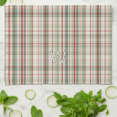 Linge De Cuisine Plaid de Noël Monogram - vert rustique rouge ivoir (Plié)