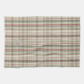 Linge De Cuisine Plaid de Noël Monogram - vert rustique rouge ivoir (Horizontal)