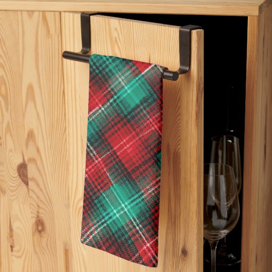 Linge De Cuisine Plaid de vacances rouge et vert (Pliage en tiers)