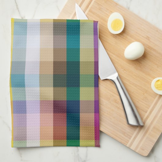 Linge De Cuisine Plaid écossais abstrait (Quart Plié)