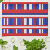 Linge De Cuisine Plaid en rouge, blanc et bleu (Plié)
