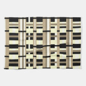 Linge De Cuisine Plaid en Taupe, Tan, noir, blanc (Horizontal)