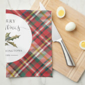 Linge De Cuisine Plaid Farmhouse Red Check Russe Joyeux Noël (Quart Plié)