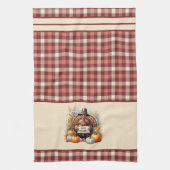 Linge De Cuisine Plaid Gratitude – Thanksgiving Turkey with Pumpkin (Vertical)