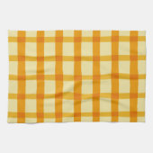 Linge De Cuisine Plaid jaune et orange (Horizontal)