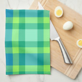 Linge De Cuisine Plaid moderne de la moitié du siècle - vert et (Quart Plié)