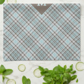 Linge De Cuisine Plaid Monogramme personnalisé / Motif Tartan (Plié)