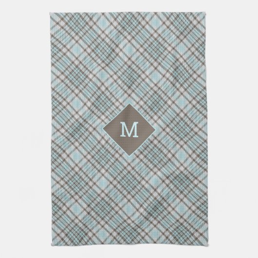 Linge De Cuisine Plaid Monogramme personnalisé / Motif Tartan (Vertical)