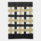 Linge De Cuisine Plaid noir et or (Vertical)