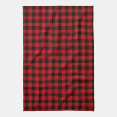 Linge De Cuisine Plaid noir rouge classique (Vertical)