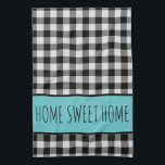 Linge De Cuisine Plaid personnalisé de la ferme Black Buffalo<br><div class="desc">Maison de ferme personnalisée Toile de cuisine en plaid à Buffalo noirAvec une touche turquoise,  changez la formulation de votre choix, </div>