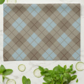 Linge De Cuisine Plaid polarisé dans le bleu et le brun (Plié)