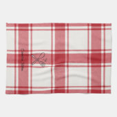 Linge De Cuisine Plaid Red & White Custom Name Gift (Horizontal)
