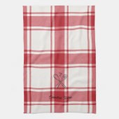 Linge De Cuisine Plaid Red & White Custom Name Gift (Vertical)