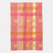 Linge De Cuisine Plaid rose et orange (Vertical)