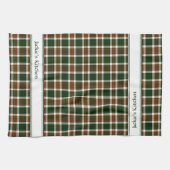 Linge De Cuisine Plaid rouge, vert et crème (Horizontal)