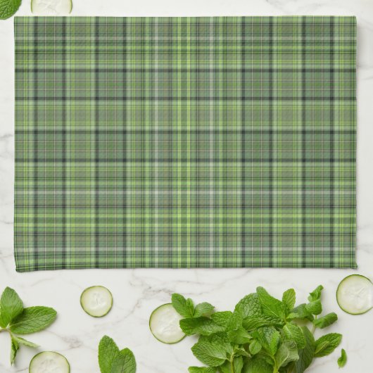 Linge De Cuisine Plaid vert (Plié)