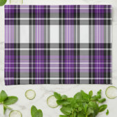 Linge De Cuisine Plaid Violet Et Noir (Plié)