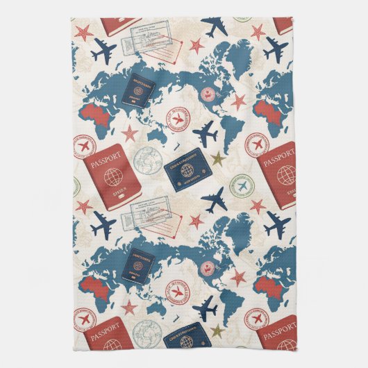 Linge De Cuisine Plan de carte du monde (Vertical)