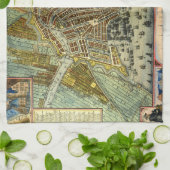 Linge De Cuisine Plan de rue antique d'Amsterdam, Pays-Bas (Plié)