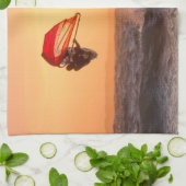 Linge De Cuisine Planche À Voile Au Sunset Surfer Planche À Voile (Plié)