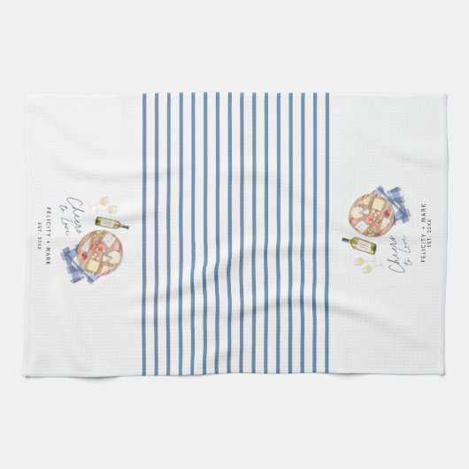 Linge De Cuisine Planche de charcuterie Vin & Fromage À l'amour (Horizontal)