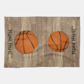Linge De Cuisine Plancher en bois de basket-ball personnalisé (Horizontal)