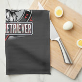 Linge De Cuisine Plans de Retriever doré Conception de badge de chi (Quart Plié)