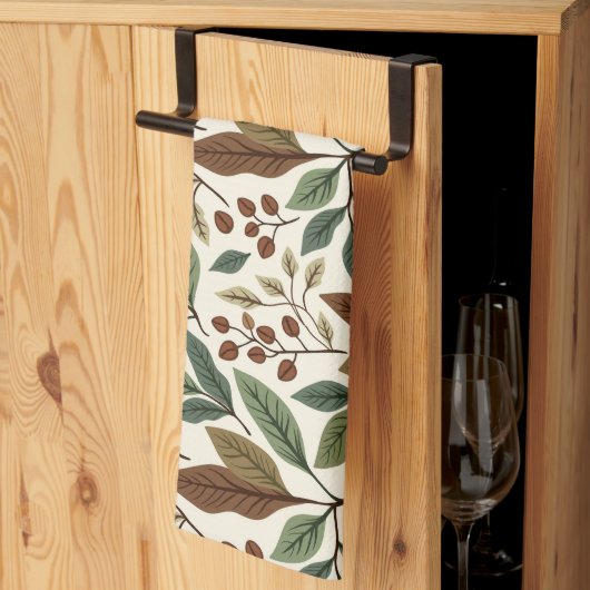 Linge De Cuisine Plante de café botanique (Pliage en tiers)