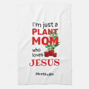 Linge De Cuisine Plante personnalisé MOM AIME JÉSUS