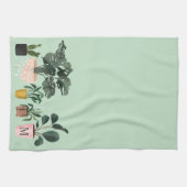 Linge De Cuisine Plantes Amoureuses Chic Plantes en Pot à l'Aquarel (Horizontal)