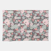 Linge De Cuisine Plantes Succulents Et Cactus Motif Pinks-Mint (Horizontal)