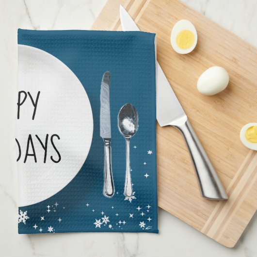 Linge De Cuisine Plaque de Noël Avec Snowman (Quart Plié)