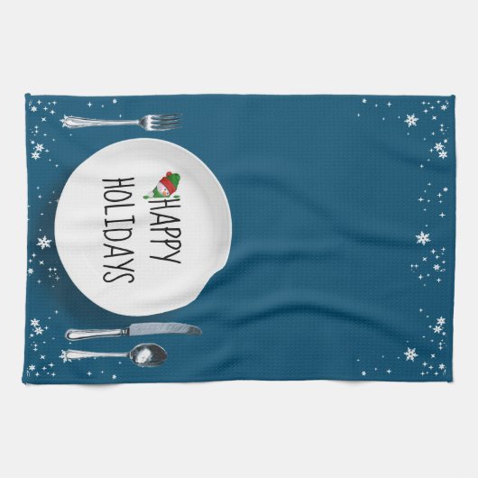 Linge De Cuisine Plaque de Noël Avec Snowman (Horizontal)