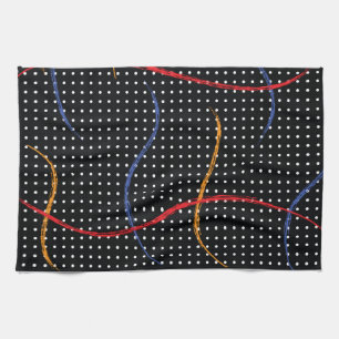 Linge De Cuisine Plaque et points de peinture rétro