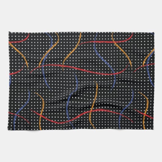 Linge De Cuisine Plaque et points de peinture rétro (Horizontal)