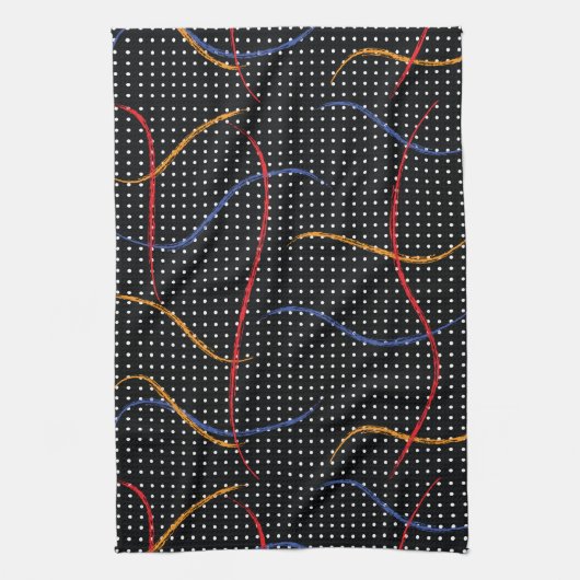 Linge De Cuisine Plaque et points de peinture rétro (Vertical)