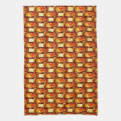 Linge De Cuisine Plaques marron orange sculpté et taché (Vertical)