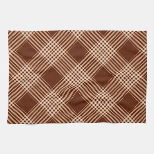 Linge De Cuisine Plat Brown Et Blanc Sienna (Horizontal)