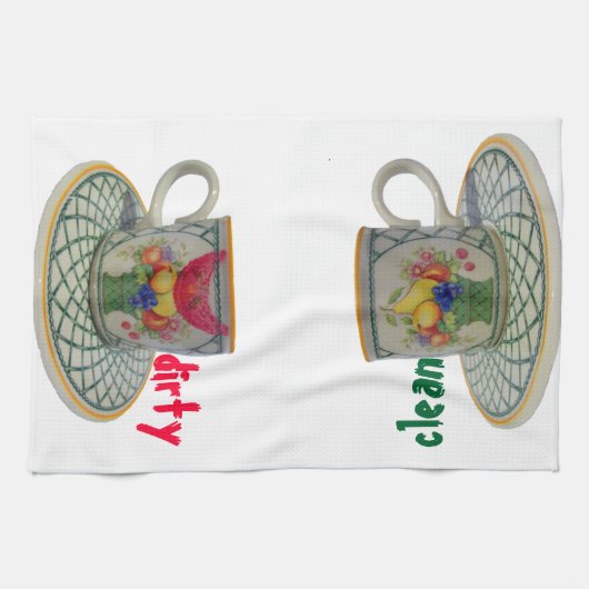 Linge De Cuisine Plats propres et sales (Horizontal)