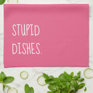 Linge De Cuisine Plats Stupides Drôle Sarcasme Nettoyage Humour ros