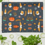 Linge De Cuisine Playful pattern of orange pumpkins kitchen towel (Plié)