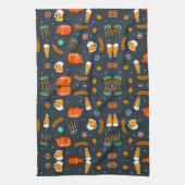 Linge De Cuisine Playful pattern of orange pumpkins kitchen towel (Vertical)