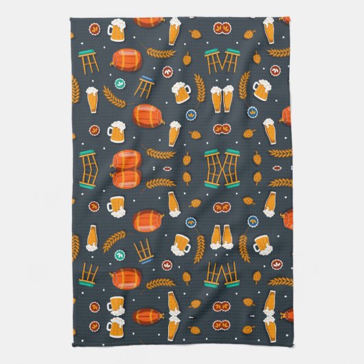 Linge De Cuisine Playful pattern of orange pumpkins kitchen towel (Vertical)