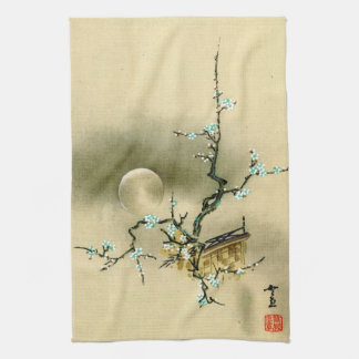 Linge De Cuisine Pleine lune au-dessus de la branche se
