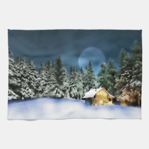 Linge De Cuisine Pleine lune de Cabine de journal rustique