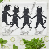 Linge De Cuisine Pleine lune et chats, Louis Wain (Plié)